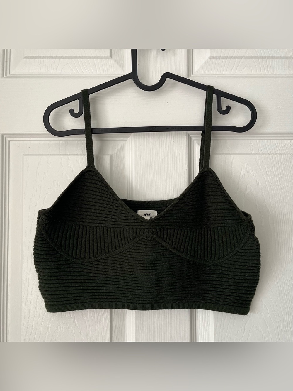 EUC Women's Aerie Take Charge Sweater Corset Tank size Large in Olive Petal